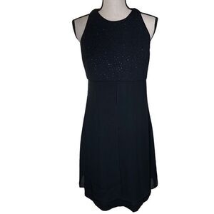 David Warren Black Dress with Crystal Embellishment